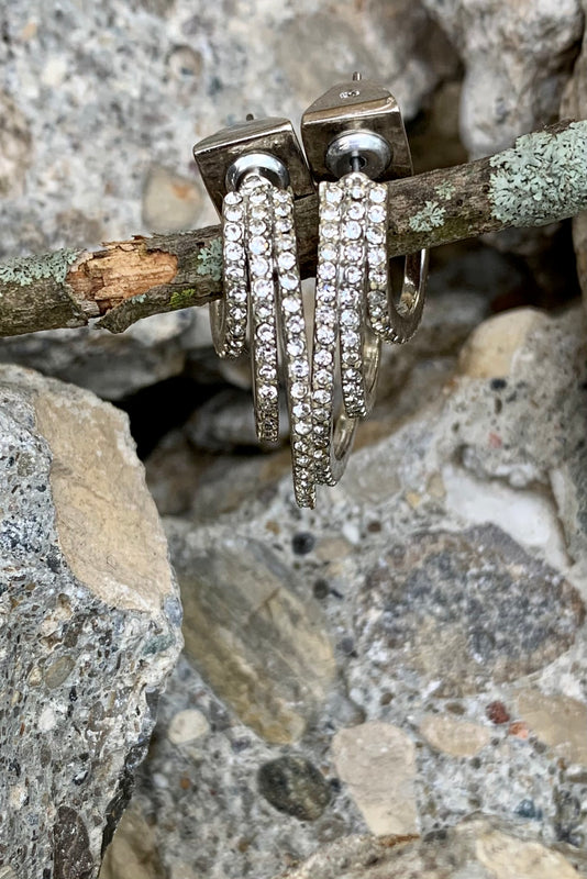 Vince Camuto Pavé Graduated Hoop Earrings