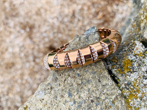 Kate Spade New York Rose Gold Pave Sliced Scallops Stretch Bracelet