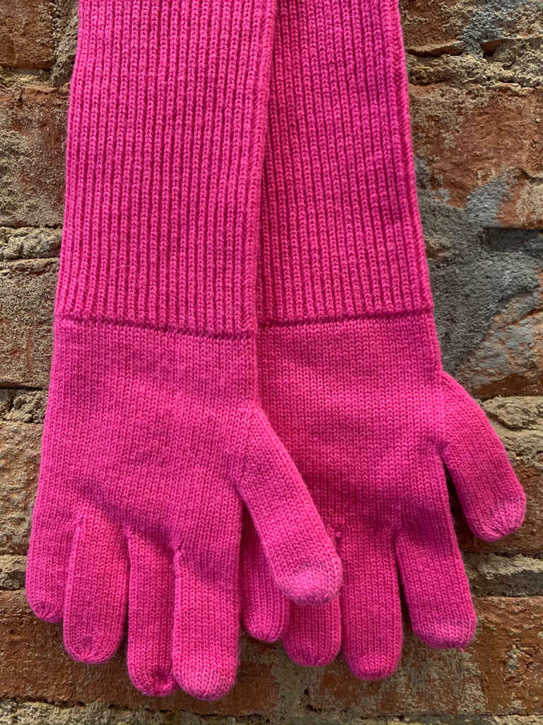 Ugg Australia Women's Luxe Bright Pink Long Cuff Tech Knit Gloves
