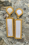 Vince Camuto Worn Gold Mother of Pearl Drop Earrings