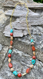 Multi-Stone Chain Link Necklace