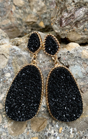 Sugarfix BY Baublebar Gold & Black Stone Drop Earrings