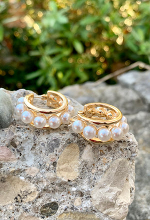 Mini Pearl Hoop Earrings