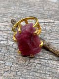 Pink Tourmaline & Sterling Silver Ring Size 8