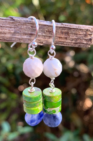 Crisp and Clean Lime Jasper Drop Earrings