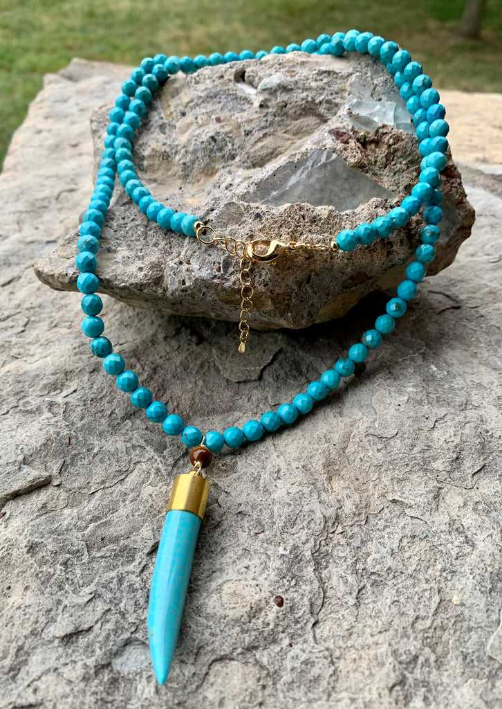 Turquoise Fang Statement Necklace