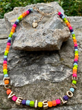 Betsey Johnson LOVE is LOVE Rainbow Beaded Necklace