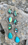 Mermaid Abalone, Turquoise Magnesite & Sterling Silver Earrings