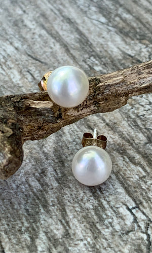 Cultured Pearl Stud Sterling Silver Earrings
