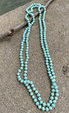 Barse Mint Fire Polished Glass Endless Beaded Necklace