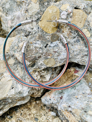 Mixed Patina Multi-Large Hoop Earrings