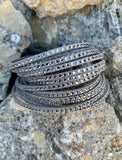 Swarovski Slake Gray Double Wrap Crystal Bracelet