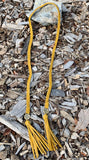 Patricia Nash Cara Distressed Yellow Leather Lariat Braided Necklace
