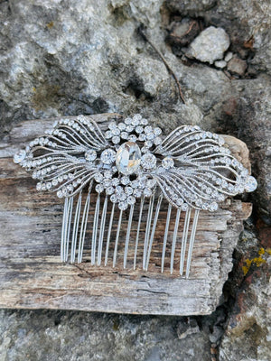 Silver Diamante Bridal Hair Comb