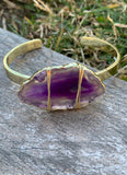 Bronze & Agate Slab Cuff Bracelet