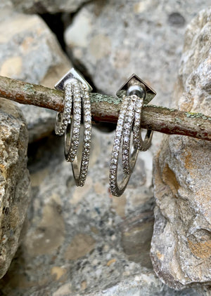 Vince Camuto Pavé Graduated Hoop Earrings