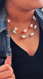 Kate Spade New York Pink & Pearl Bead Station Necklace