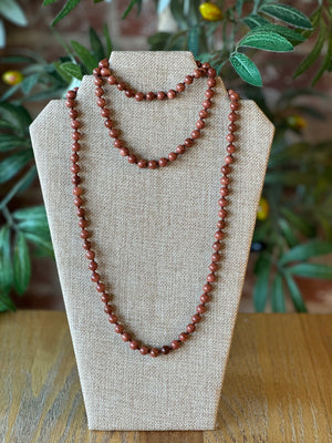 Immeasurable Goldstone Endless Beaded Necklace