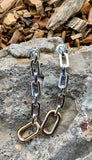 Robert Lee Morris Geometric Silver & Gold Linear Link Earrings