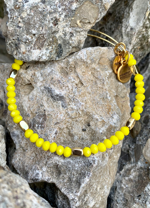 Alex and Ani Yellow Balance Beaded Bangle Bracelet