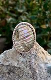 Abalone Cocktail Ring Size 7.5