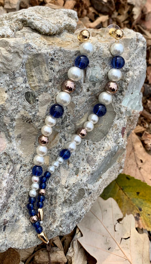 Imitation Pearl & Bead Duster Earrings