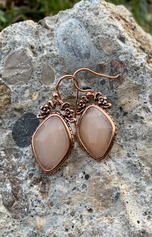 Copper & Peach Aventurine Drop Earrings