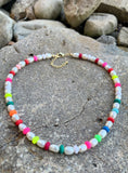 Freshwater Pearl Enamel Multi-Color Beaded Necklace
