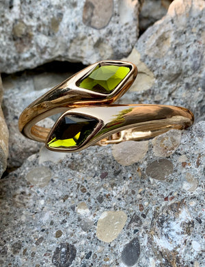 Robert Lee Morris Soho Green Agate Hinged Bracelet