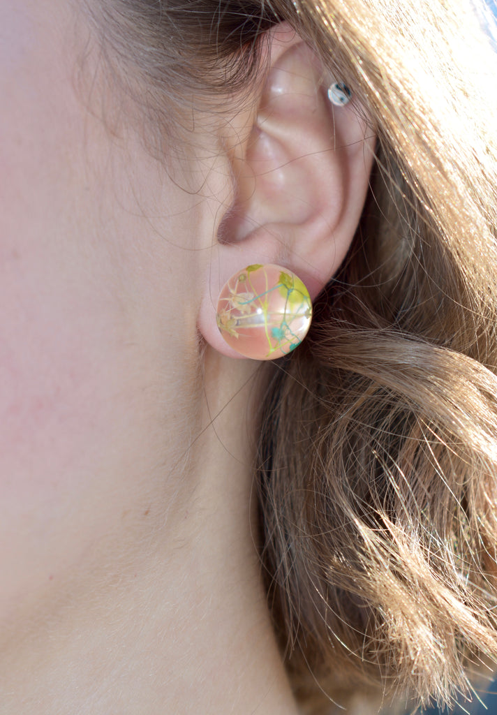 Betsey Johnson Sweetness and Light Floral Ball Stud Earrings