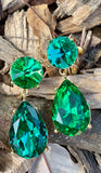 Vince Camuto Mismatched Mixed Green Stone Clip-On Earrings