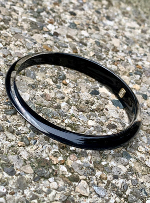 Alexis Bittar "Lucite" Charcoal Grey Skinny Tapered Bangle Bracelet