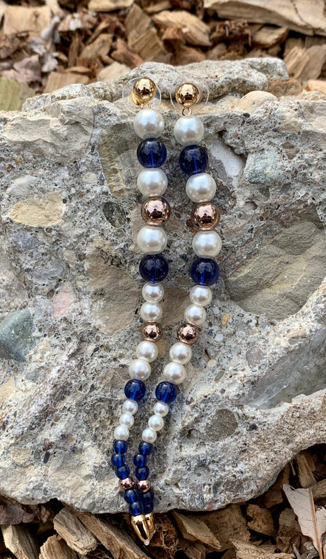 Imitation Pearl & Bead Duster Earrings