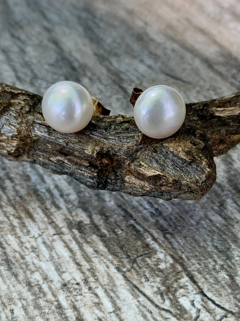 Cultured Pearl Stud Sterling Silver Earrings