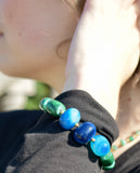 Malachite & Agate Hematite Beaded Bracelet