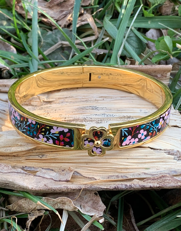 Multi-Color Flower Printed Bangle Bracelet