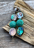 Abalone Shell & Turquoise Magnesite Drop Earrings