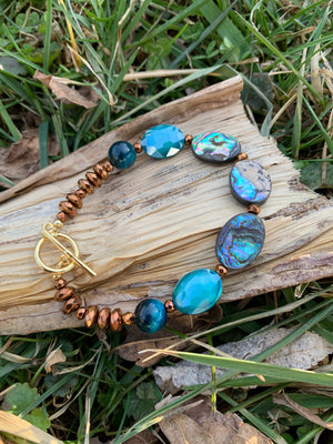 Earthly Sparkle Abalone Toggle Bracelet