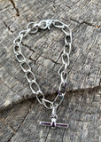 ALLSAINTS Silver Bar Toggle Link Bracelet