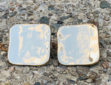 Robert Lee Morris Soho "Metal Band" Gold Sculptural Button Square Clip-On Earrings