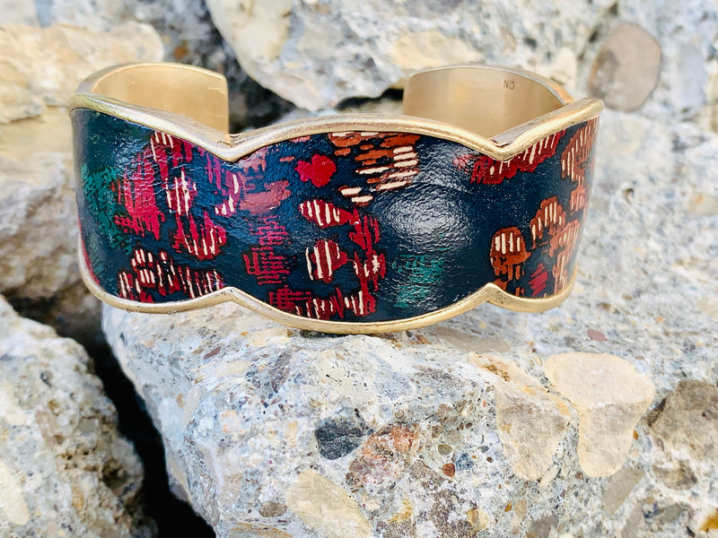 Patricia Nash Elisabetta Leather Inset Cuff Bracelet