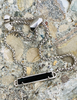 Kendra Scott "Stan" Silver Chain Bracelet in Black