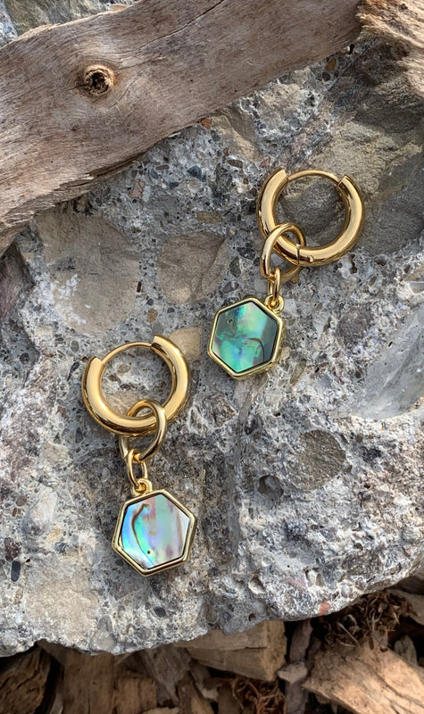 Reversible Huggie Hoop Gemstone Drop Earrings