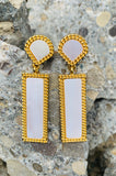 Vince Camuto Worn Gold Mother of Pearl Drop Earrings