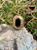 Black Onyx & Bronze Hall of Fame Ring Size 9