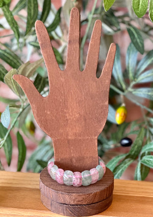 Green & Pink Fluorite Bracelet