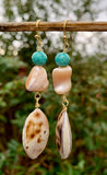 Bora Bora Turquoise & Shell Drop Earrings