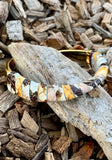 Vince Camuto Leather Wrapped Twisted Hinge Cuff Bracelet Gold/Snake/lt. Satsuma