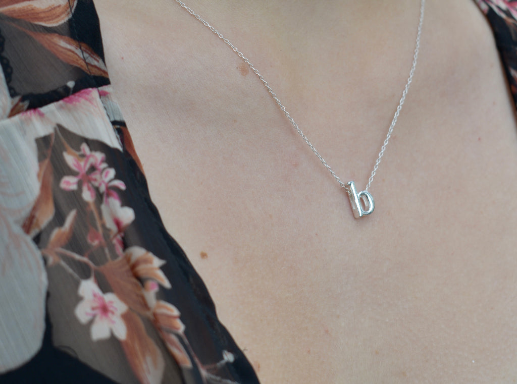 Sterling Silver Initial "b" Necklace