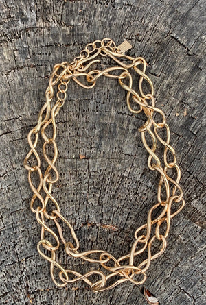 Robert Lee Morris Soho Gold Twist Link Strand Necklace
